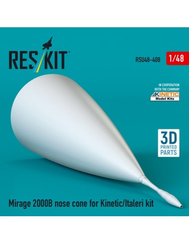 Mirage 2000B nose cone for Kinetic/Italeri kit (3D Printed) 
