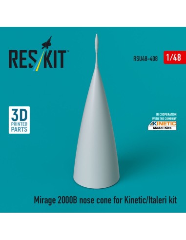 Mirage 2000B nose cone for Kinetic/Italeri kit (3D Printed) 