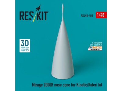 Mirage 2000B nose cone for Kinetic/Italeri kit (3D Printed) 
