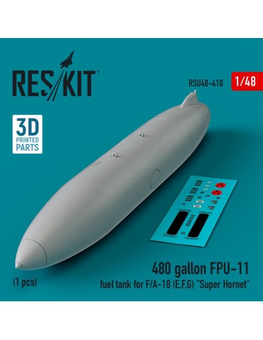 480 gallon FPU-11 fuel tank for F/A-18 (E,F,G) Super Hornet (1 pcs) (3D Printed) 