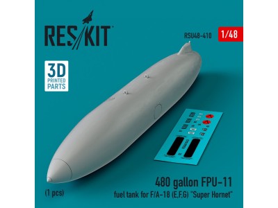 480 gallon FPU-11 fuel tank for F/A-18 (E,F,G) Super Hornet (1 pcs) (3D Printed) 