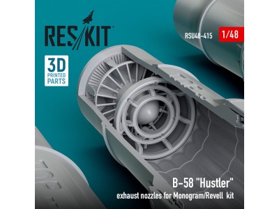 B-58 Hustler exhaust nozzles for Monogram/Revell kit (3D Printed) 