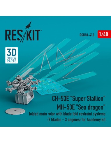 CH-53E Super Stallion, MH-53E Sea dragon folded main rotor with blade fold restraint systems (7 blades - 3 engines) for Academy 