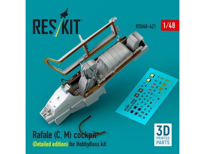 Rafale (C, M) cockpit (Detailed edition) for HobbyBoss kit (3D printed) 