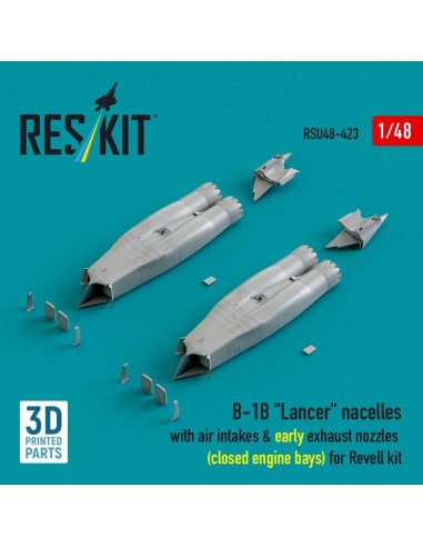 B-1B Lancer nacelles with air intakes & early exhaust nozzles (?losed engine bays) for Revell kit (3D Printed) 