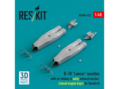 B-1B Lancer nacelles with air intakes & early exhaust nozzles (?losed engine bays) for Revell kit (3D Printed) 