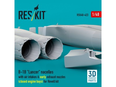 B-1B Lancer nacelles with air intakes & early exhaust nozzles (?losed engine bays) for Revell kit (3D Printed) 