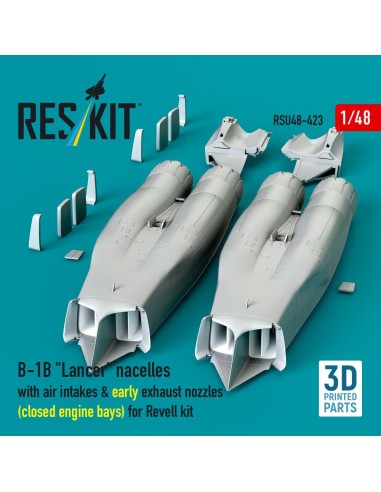 B-1B Lancer nacelles with air intakes & early exhaust nozzles (?losed engine bays) for Revell kit (3D Printed) 