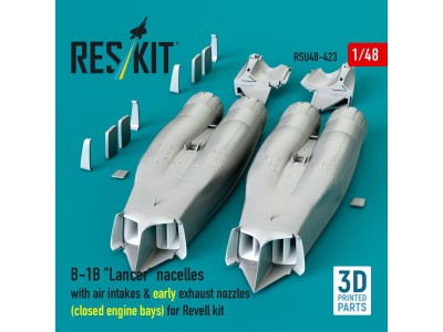 B-1B Lancer nacelles with air intakes & early exhaust nozzles (?losed engine bays) for Revell kit (3D Printed) 