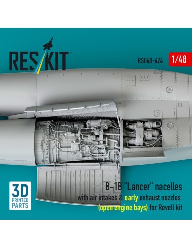 B-1B Lancer nacelles with air intakes & early exhaust nozzles (open engine bay) for Revell kit (3D Printed) 