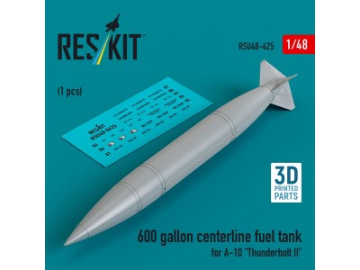 600 gallon centerline fuel tank for A-10 Thunderbolt II (1 pcs) (3D Printed) 