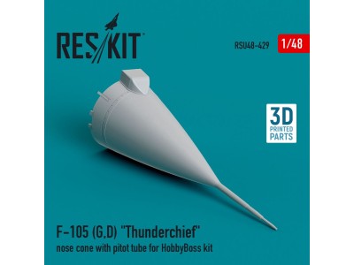 F-105 (G,D) Thunderchief nose cone with pitot tube for HobbyBoss kit (3D Printed) 