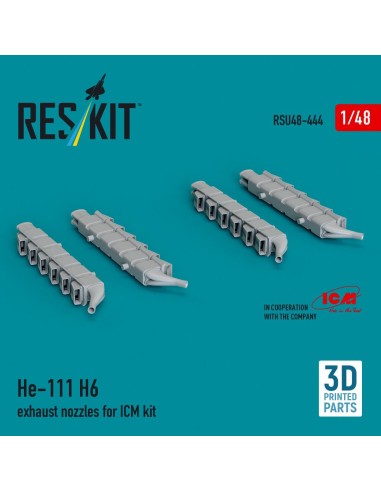 He 111 H-6 exhaust nozzles for ICM kit (3D printed) 