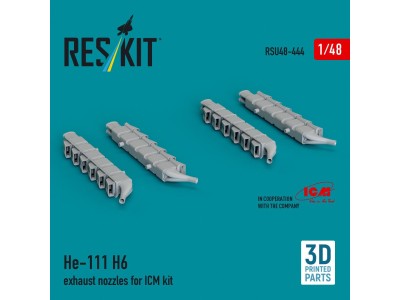 He 111 H-6 exhaust nozzles for ICM kit (3D printed) 