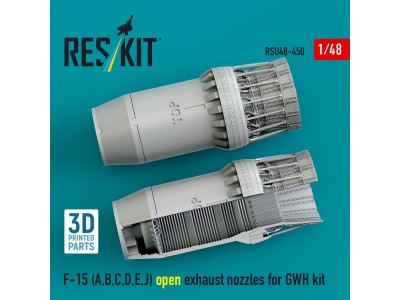F-15 Eagle/Strike Eagle (A,B,C,D,E early,J) F100-PW-220 open exhaust nozzles for GWH kit (3D Printed) 