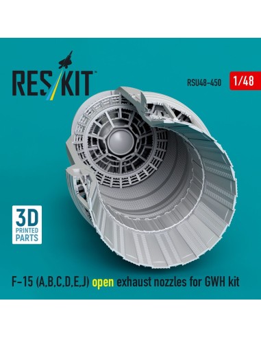 F-15 Eagle/Strike Eagle (A,B,C,D,E early,J) F100-PW-220 open exhaust nozzles for GWH kit (3D Printed) 