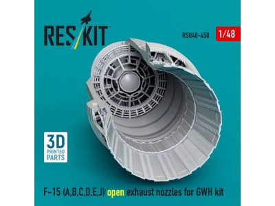 F-15 Eagle/Strike Eagle (A,B,C,D,E early,J) F100-PW-220 open exhaust nozzles for GWH kit (3D Printed) 