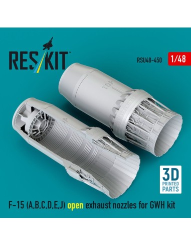 F-15 Eagle/Strike Eagle (A,B,C,D,E early,J) F100-PW-220 open exhaust nozzles for GWH kit (3D Printed) 
