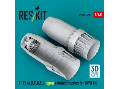 F-15 Eagle/Strike Eagle (A,B,C,D,E early,J) F100-PW-220 open exhaust nozzles for GWH kit (3D Printed) 