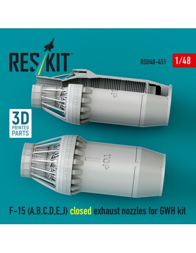 F-15 Eagle/Strike Eagle (A,B,C,D,E early,J) F100-PW-220 closed exhaust nozzles for GWH kit (3D Printed) 