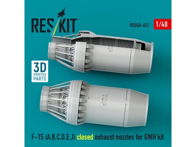 F-15 Eagle/Strike Eagle (A,B,C,D,E early,J) F100-PW-220 closed exhaust nozzles for GWH kit (3D Printed) 