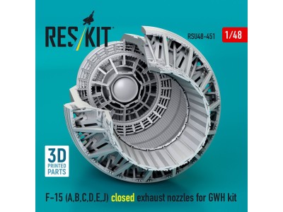 F-15 Eagle/Strike Eagle (A,B,C,D,E early,J) F100-PW-220 closed exhaust nozzles for GWH kit (3D Printed) 