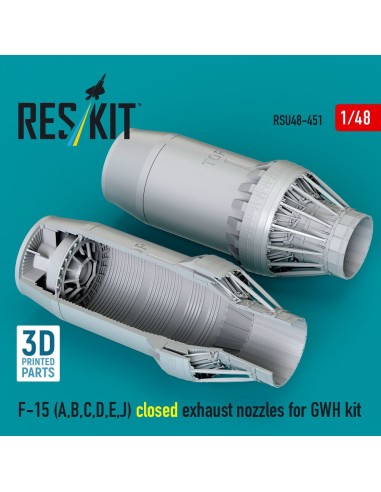 F-15 Eagle/Strike Eagle (A,B,C,D,E early,J) F100-PW-220 closed exhaust nozzles for GWH kit (3D Printed) 