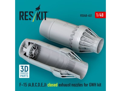 F-15 Eagle/Strike Eagle (A,B,C,D,E early,J) F100-PW-220 closed exhaust nozzles for GWH kit (3D Printed) 