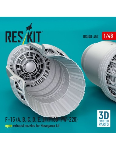 F-15 (A, B, C, D, E, J) (F100-PW-220) open exhaust nozzles for Hasegawa kit (3D Printed) 