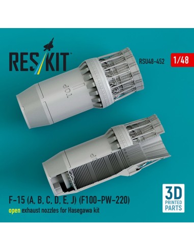 F-15 (A, B, C, D, E, J) (F100-PW-220) open exhaust nozzles for Hasegawa kit (3D Printed) 