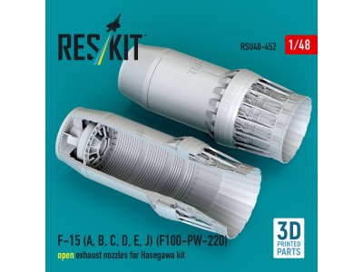F-15 (A, B, C, D, E, J) (F100-PW-220) open exhaust nozzles for Hasegawa kit (3D Printed) 
