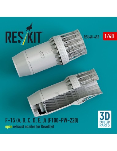 F-15 (A, B, C, D, E, J) (F100-PW-220) open exhaust nozzles for Revell kit (3D Printed) 