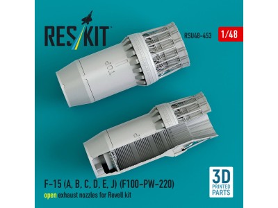 F-15 (A, B, C, D, E, J) (F100-PW-220) open exhaust nozzles for Revell kit (3D Printed) 
