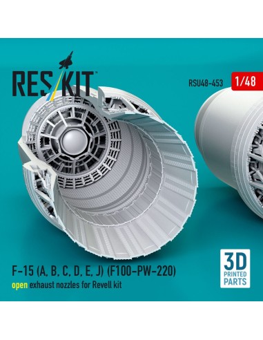 F-15 (A, B, C, D, E, J) (F100-PW-220) open exhaust nozzles for Revell kit (3D Printed) 