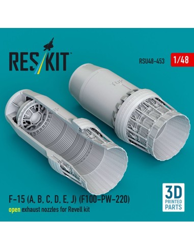 F-15 (A, B, C, D, E, J) (F100-PW-220) open exhaust nozzles for Revell kit (3D Printed) 