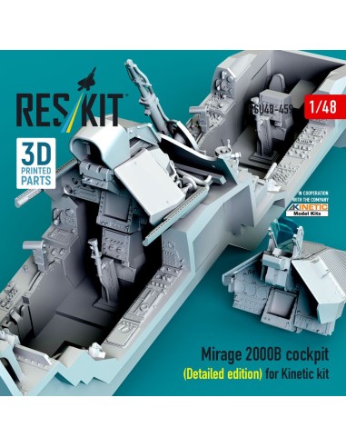 Mirage 2000B cockpit (Detailed edition) for Kinetic kit (3D Printed) 
