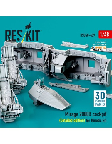 Mirage 2000B cockpit (Detailed edition) for Kinetic kit (3D Printed) 