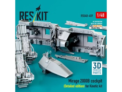 Mirage 2000B cockpit (Detailed edition) for Kinetic kit (3D Printed) 