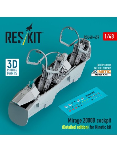 Mirage 2000B cockpit (Detailed edition) for Kinetic kit (3D Printed) 