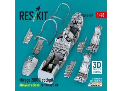 Mirage 2000B cockpit (Detailed edition) for Kinetic kit (3D Printed) 