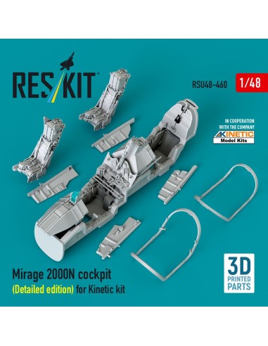 Mirage 2000N cockpit (Detailed edition) for Kinetic kit (3D Printed) 