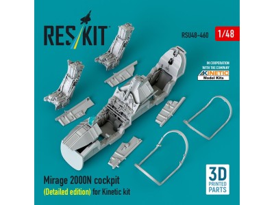 Mirage 2000N cockpit (Detailed edition) for Kinetic kit (3D Printed) 