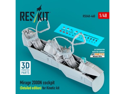 Mirage 2000N cockpit (Detailed edition) for Kinetic kit (3D Printed) 