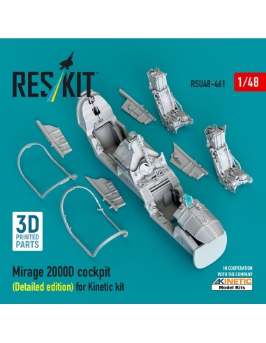 Mirage 2000D cockpit (Detailed edition) for Kinetic kit (3D Printed) 