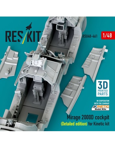 Mirage 2000D cockpit (Detailed edition) for Kinetic kit (3D Printed) 