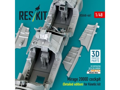 Mirage 2000D cockpit (Detailed edition) for Kinetic kit (3D Printed) 