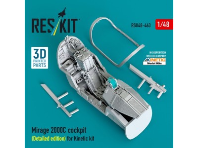 Mirage 2000C cockpit (Detailed edition) for Kinetic kit (3D Printed) 