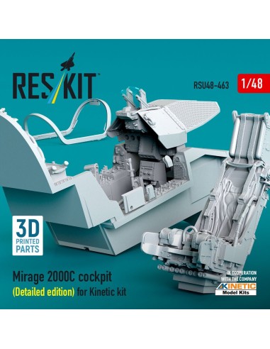 Mirage 2000C cockpit (Detailed edition) for Kinetic kit (3D Printed) 