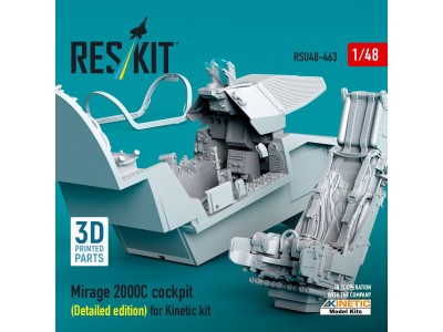 Mirage 2000C cockpit (Detailed edition) for Kinetic kit (3D Printed) 