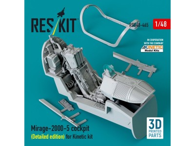 Mirage-2000-5 cockpit (Detailed edition) for Kinetic kit (3D Printed) 